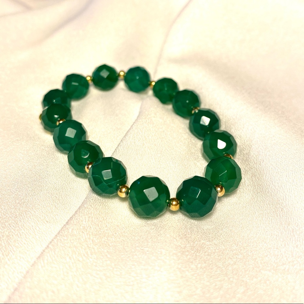 Onyx Green Bracelet sterling Silver Classic elegant style